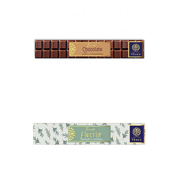 kit 2 caixa INCENSO OHANA FINEST 1 chocolate e 1 alecrim