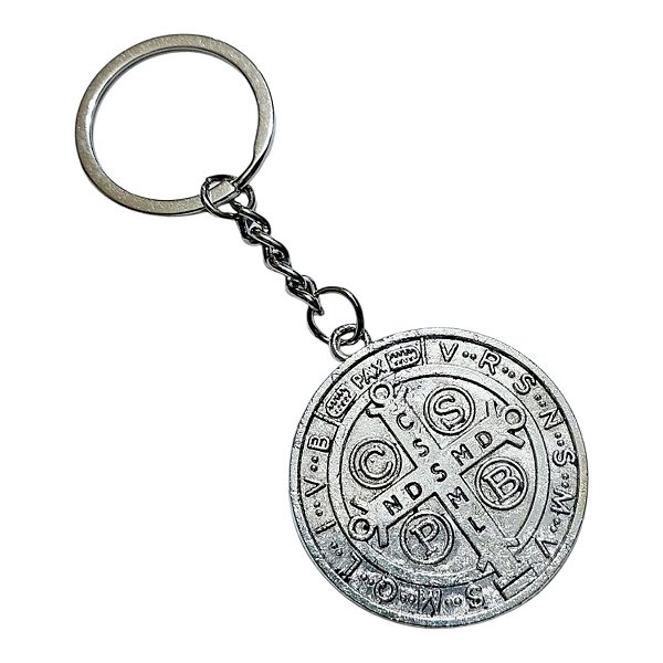 Chaveiro RELIGIOSO SANTO PRATA Medalha São Bento
