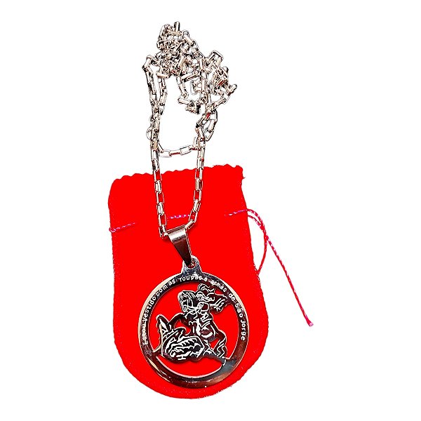 COLAR AÇO INOX grossa 4mm 70CM tijolinho são jorge guerreiro