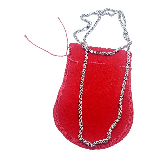 Colar corsão Corrente Aço Inox Cirúrgico Trigo 3.0mm / 60cm