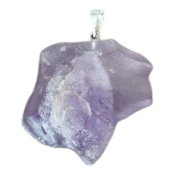 Pingente Pedra Bruta Ametista equilíbrio purificação tensão
