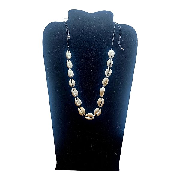 Colar Choker Búzios Natural Cordão Concha PRAIA AJUSTAVEL