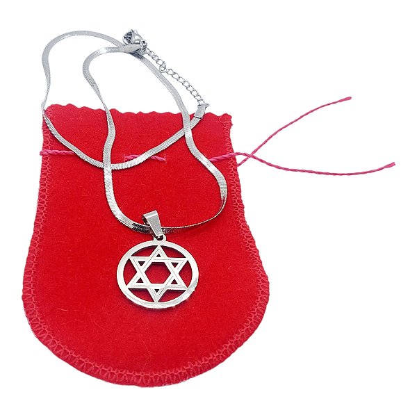 COLAR codão Choker AÇO INOX Snake Estrela de Davi Salomão