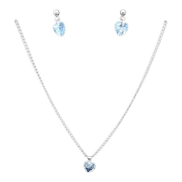 CONUNTO Colar Brinco Ponto De Luz zircônia CORAÇÃO Aço Inox