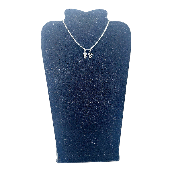 Colar CHOKER AÇO INOX Mãe 2 Filhas Meninas VAZADO FEMININO