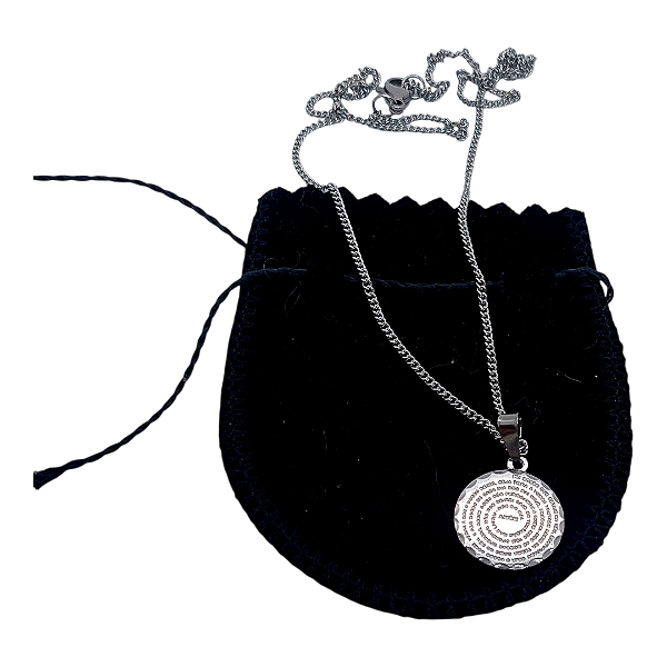 Colar CHOKER RELIGIOSO FEMININO AÇO INOX ORAÇÃO PAI NOSSO