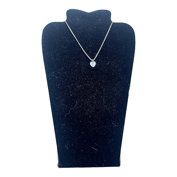 Colar CHOKER FEMININO AÇO INOX Ponto De Luz CORAÇÃO zirconia