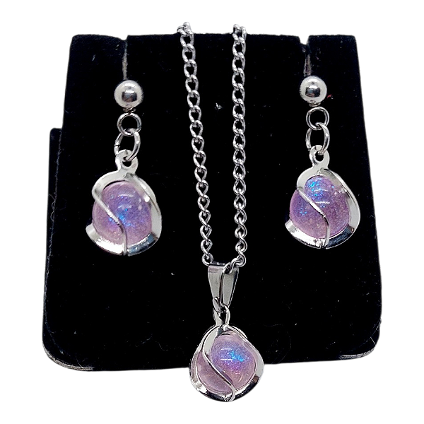 Colar Brinco Feminino CHOKER Aço Inox Pérola ESPIRAL ROSA