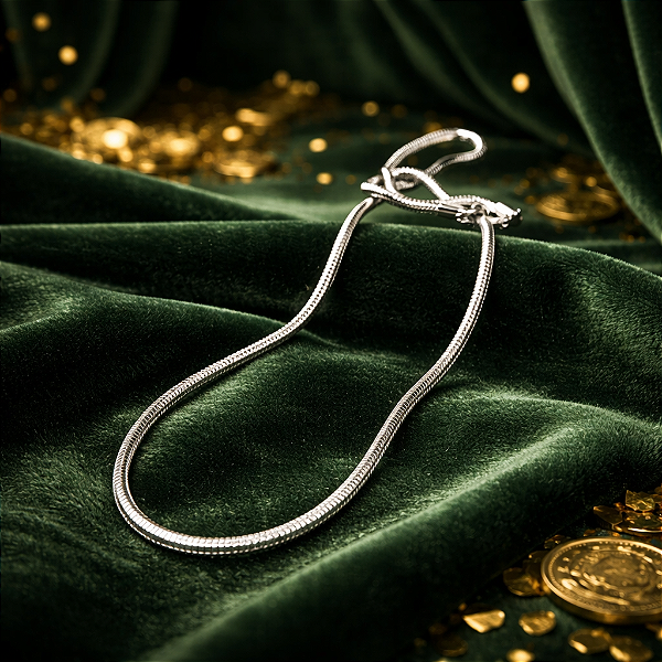 Corrente Cordão colar RABO DE RATO AÇO INOX 60 CM PRATA