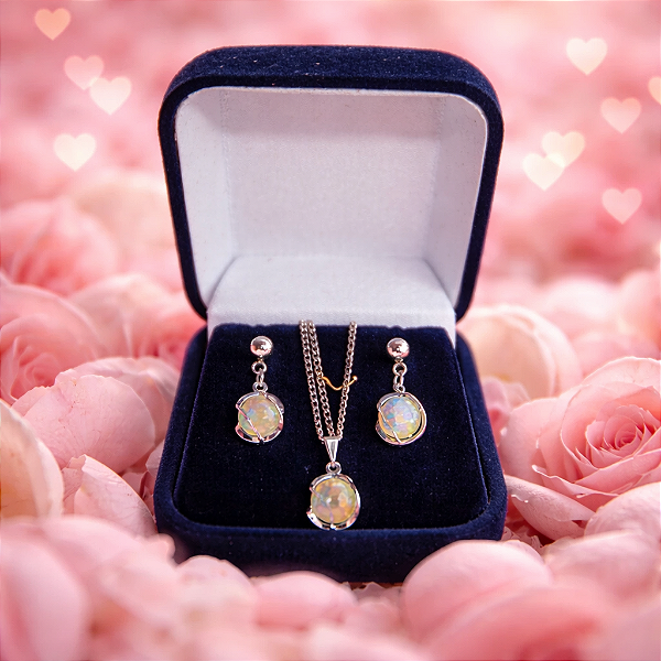 Kit Colar Brinco Pérola Aço Inox Caixa Veludo Presente Luxo