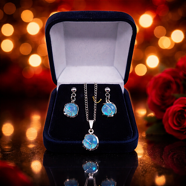 Joia Pérola Colar Brinco Inox Caixa Veludo Namorada Esposa