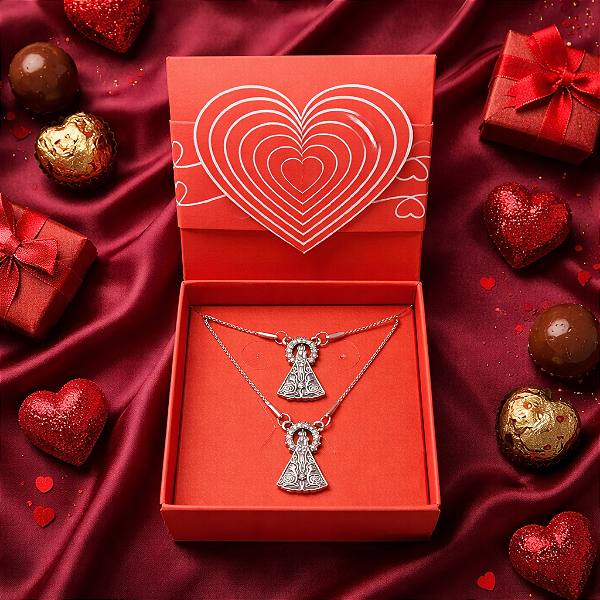 Escapulário inox santa nossa senhora nazare caixa presente