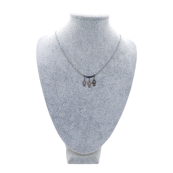 Colar CHOKER AÇO INOX Mãe 3 Meninos 3 FILHOS PRATA presente