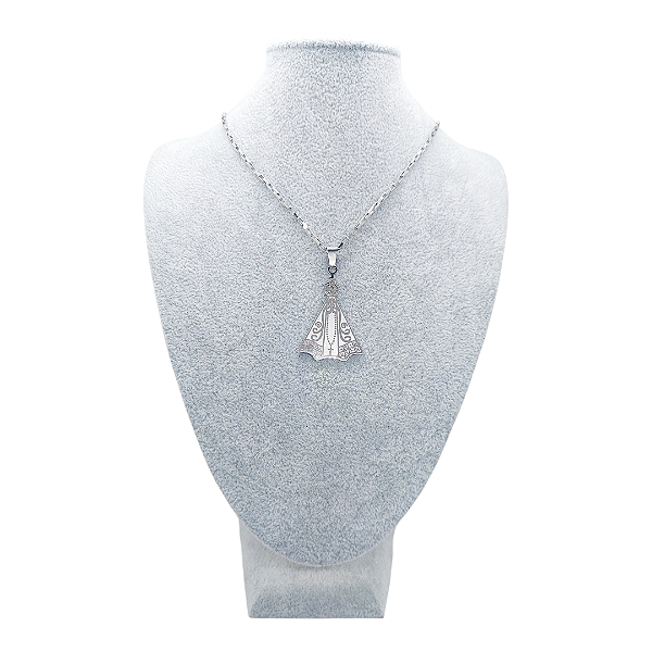 colar Corrente Nossa Senhora Aparecida Aço Inox pingente