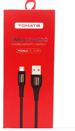 CABO DE DADOS USB PARA V8 TURBO 1.2M 5V 2.4A TOMATE TC-203M