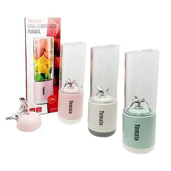 LIQUIDIFICADOR PORTATIL RECARREGAVEL 330ML TOMATE MAZ-007