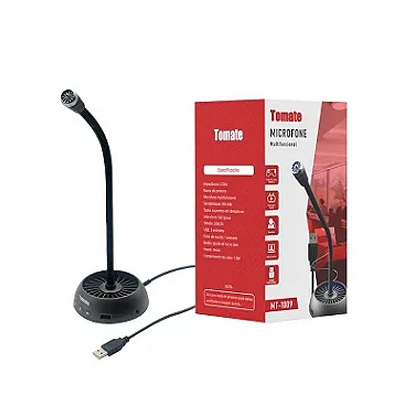 MICROFONE MULTIFUCIONAL DE MESA COM FIO TOMATE MT-1009