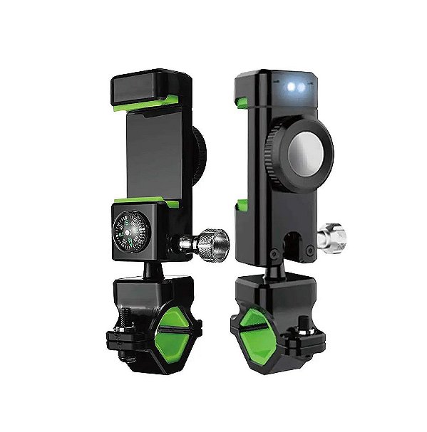 SUPORTE DE CELULAR  PARA BICICLETA COM BUSSOLA E LED TOMATE MTG-087