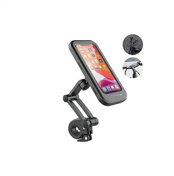SUPORTE DE CELULAR PARA MOTO E BICICLETA A PROVA DE AGUA TOMATE MTG-016D