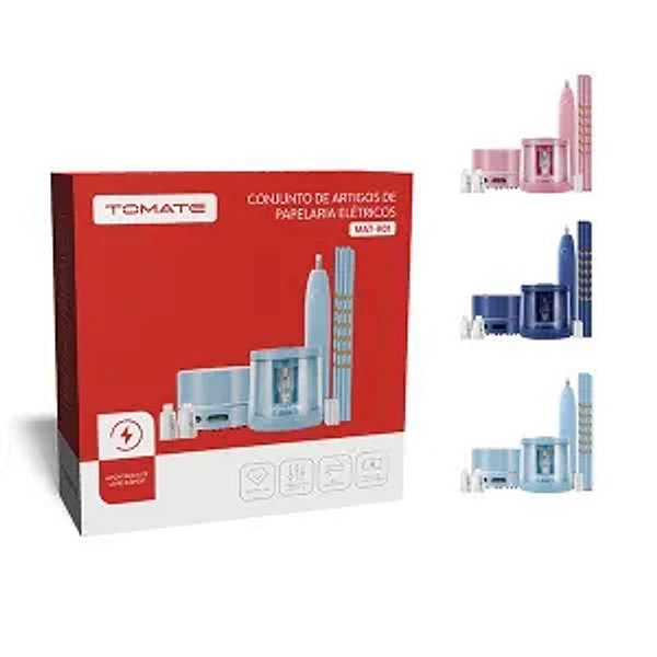CONJUNTO ARTIGOS DE PAPELARIA ELETRICOS TOMATE MAT-K01