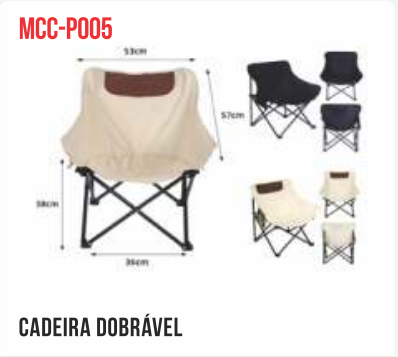 CADEIRA DOBRAVEL PORTATIL ATE 140KG TOMATE MCC-P005
