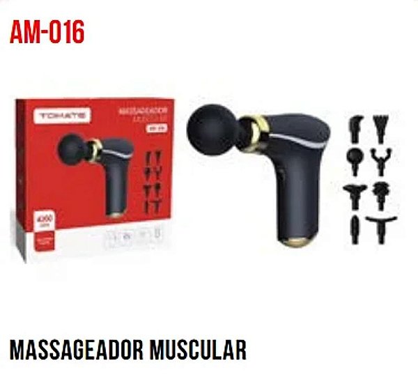 MASSAGEADOR MUSCULAR COM 3 NIVEIS 4200RPM TOMATE AM-016