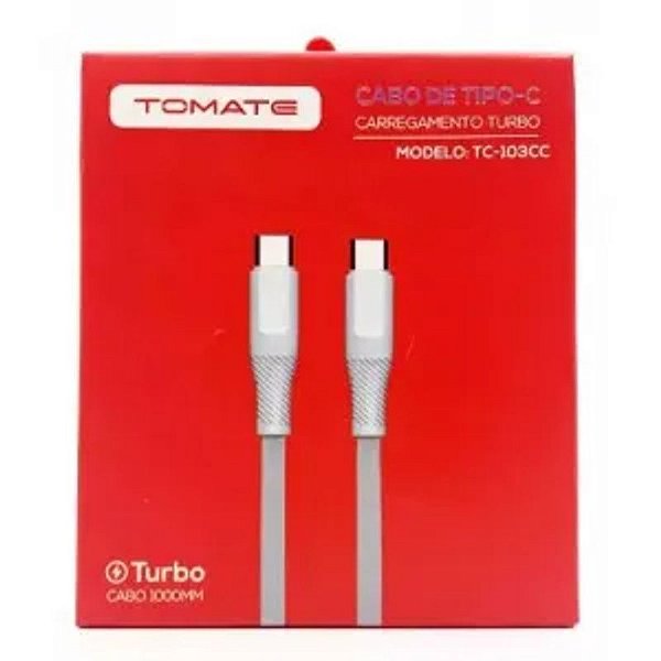 CABO DE DADOS TURBO TYPE-C PARA TYPE-C 1M TOMATE TC-103CC