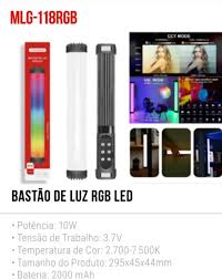 BASTAO DE LUZ RGB TOMATE MLG-118RGB