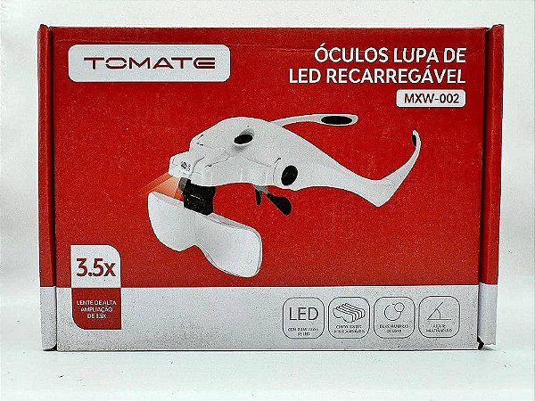 OCULOS LUPA DE LED RECARREGAVEL 3.5X TOMATE MXW-002