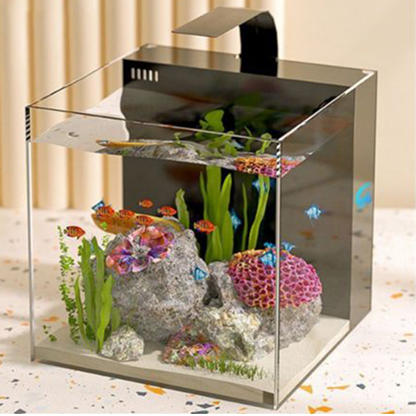 AQUARIO DE VIDRO COM LED TOMATE MDL-008