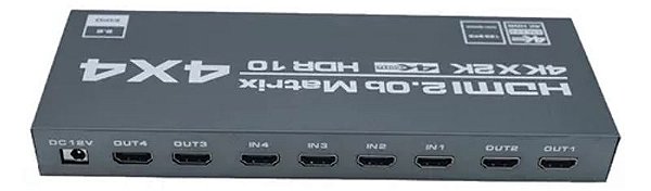 HDMI MATRIX 4X4 COM AUDIO TOMATE MHD-414