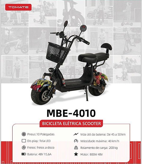BICICLETA ELETRICA SCOOTER MBE-4010
