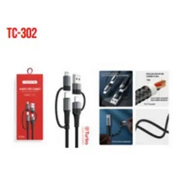 CABO DE DADOS 4 EM 1 TURBO 1.2M TOMATE TC-302