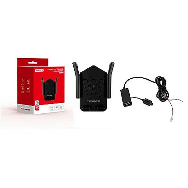 SUPORTE DE CELULAR PARA MOTO COM USB TOMATE MTG-049