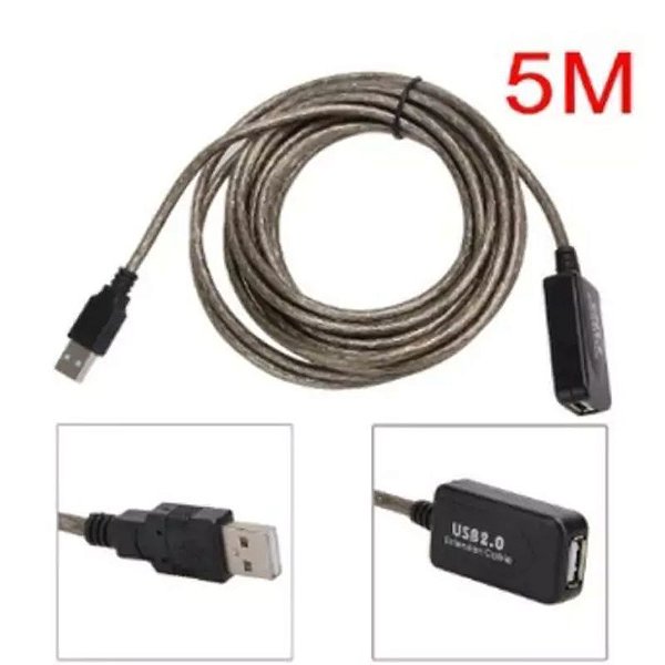 CABO EXTENSOR USB MACHO PARA USB FEMEA 2.0 5M TOMATE MCB-025