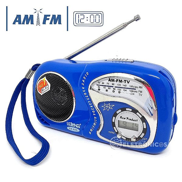 RADIO PORTATIL AM/FM COM RELOGIO LCD TOMATE MTJ-2001