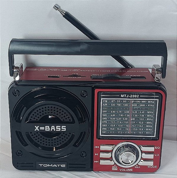 RADIO PORTATIL AM/AF/BLUETOOTH COM LANTERNA TOMATE MTJ-2002