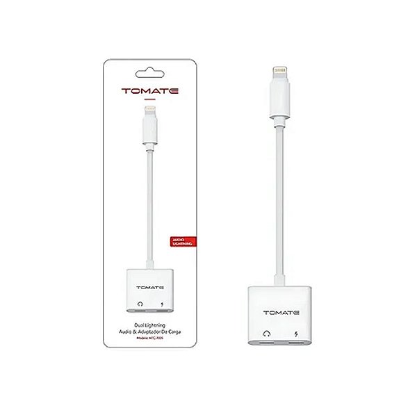 ADAPTADOR PARA FONE E CARREGAMENTO LIGHTNING TOMATE MTC-7005