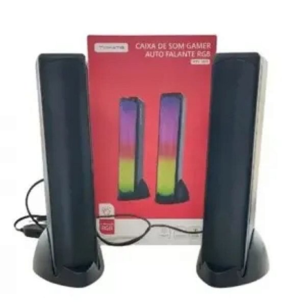 CAIXA DE SOM GAMER BLUETOOTH RGB 20W TOMATE MTS-3002