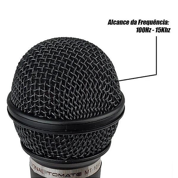 MICROFONE DINAMICO PROFISSIONAL COM FIO 3M TOMATE MT-1016
