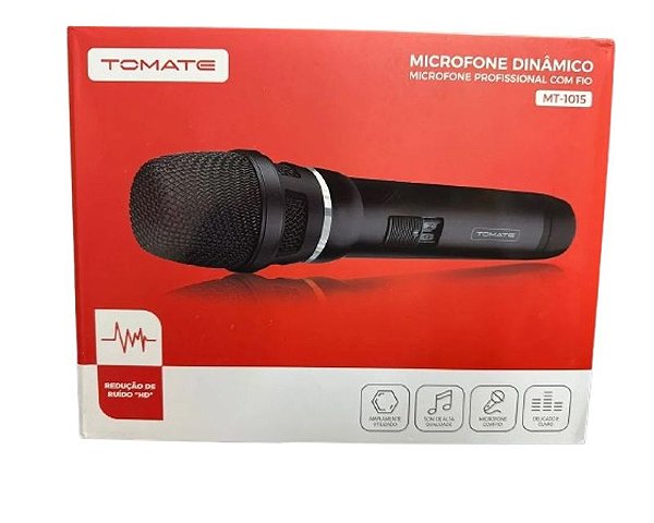 MICROFONE DINAMICO PROFISSIONAL COM FIO 4M TOMATE MT-1015