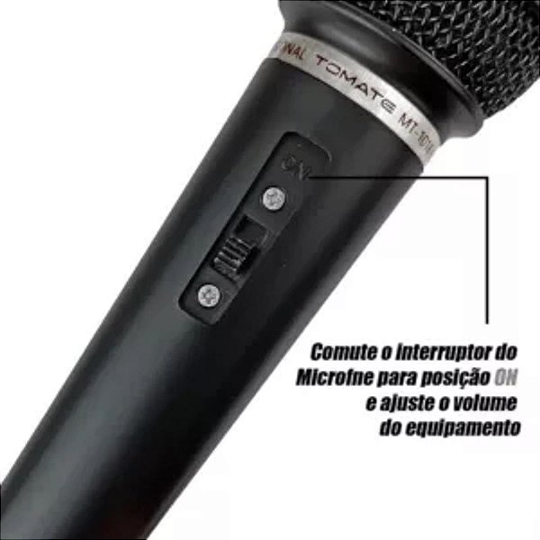 MICROFONE DINAMICO PROFISSIONAL COM FIO 4M TOMATE MT-1013