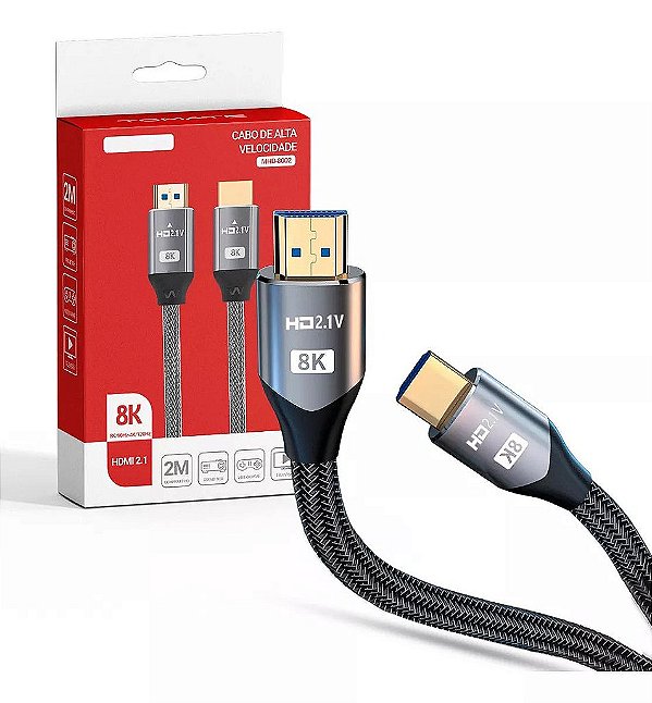 CABO HDMI PARA HDMI 2.1 8K 2M TOMATE MHD-8002