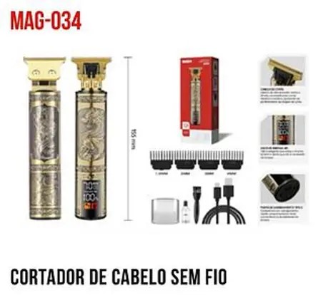 CORTADOR DE CABELO A BATERIA RECARREGAVEL 5W TOMATE MAG-034