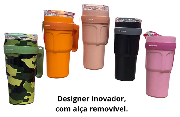 COPO TERMICO DE INOX PORTATIL 750ML TOMATE AK-7508