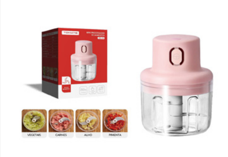 MINI PROCESSADOR DE ALIMENTOS RECARREGAVEL 45W TOMATE SRQ-016