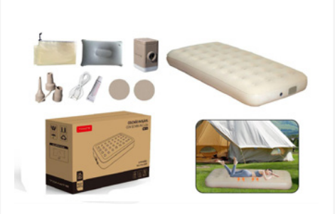 COLCHAO INFLAVEL C/ TECIDO SUEDE E BOMBA DE AR INCLUSA 186X96X25CM TOMATE MC-36