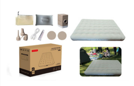COLCHAO INFLAVEL C/ TECIDO SUEDE E BOMBA DE AR INCLUSA 195X150X25CM TOMATE MC-37