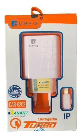 CARREGADOR PARA IPHONE TURBO USB 5.8A ONEX CAR-6202