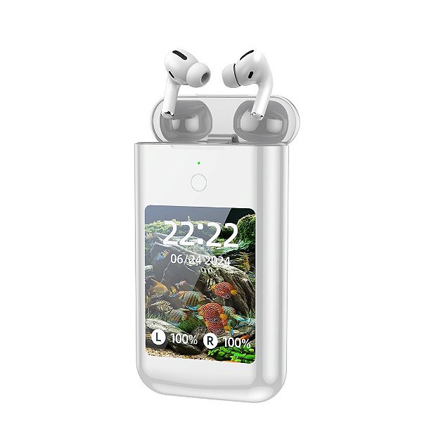 FONE DE OUVIDO 2 EM 1 BLUETOOTH 5.2 POWER BANK COM TELA ONEX FON-8120